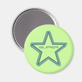 Grunge Superstar Magnet, Aquamarin Magnet (Vorderseite/Rückseite)