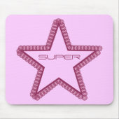 Grunge Superstar Mousepad, Fuchsia Mousepad (Vorne)