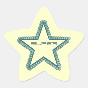 Grunge Superstar Star Sticker, Aquamarin Stern-Aufkleber