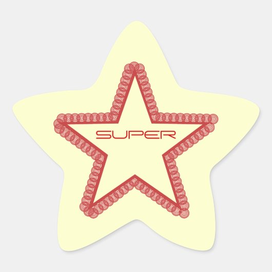 Grunge Superstar Star Sticker, Rot Stern-Aufkleber (Vorderseite)