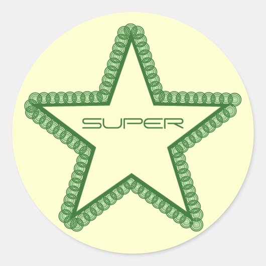 Grunge Superstar Stickers, Forest Green Runder Aufkleber (Vorderseite)