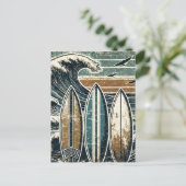 Grunge Surfen Postkarte (Stehend Vorderseite)