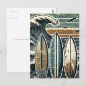 Grunge Surfen Postkarte (Vorne/Hinten)