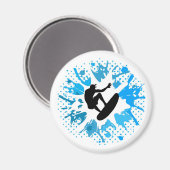 Grunge Surfer Magnet (Vorderseite/Rückseite)