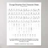 Grunge Swashes Schriftart Character Sheet for Zazz Poster (Vorne)