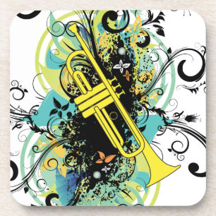 Grunge Swirl Trumpet Getränkeuntersetzer
