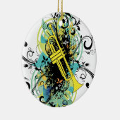 Grunge Swirl Trumpet Keramik Ornament (Rechts)