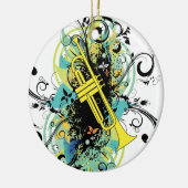 Grunge Swirl Trumpet Keramik Ornament (Links)