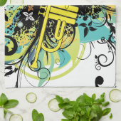 Grunge Swirl Trumpet Küchentuch (Gefaltet)