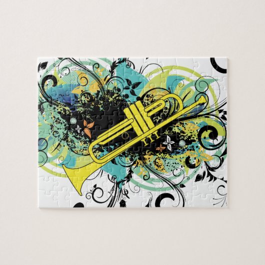 Grunge Swirl Trumpet Puzzle (Horizontal)