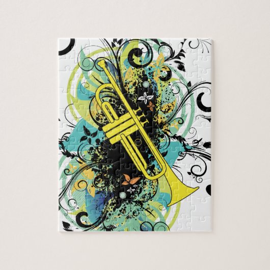 Grunge Swirl Trumpet Puzzle (Vertikal)