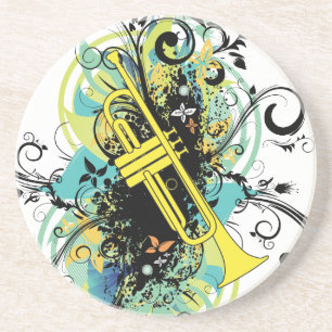 Grunge Swirl Trumpet Sandstein Untersetzer