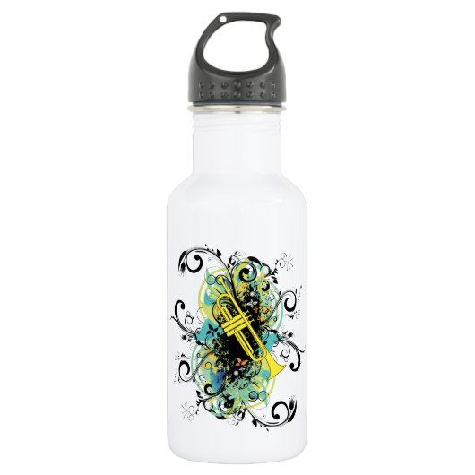 Grunge Swirl Trumpet Trinkflasche (Vorderseite)
