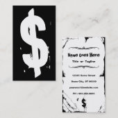 Grunge-Symbol für Schwarz-Weiß-Geld Visitenkarte (Vorne/Hinten)