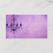 Grunge Tapete Kronleuchter lila Hintergrund Visitenkarte (Rückseite)