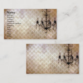 Grunge Tapete Kronleuchter, Tan Hintergrund Visitenkarte (Vorne/Hinten)