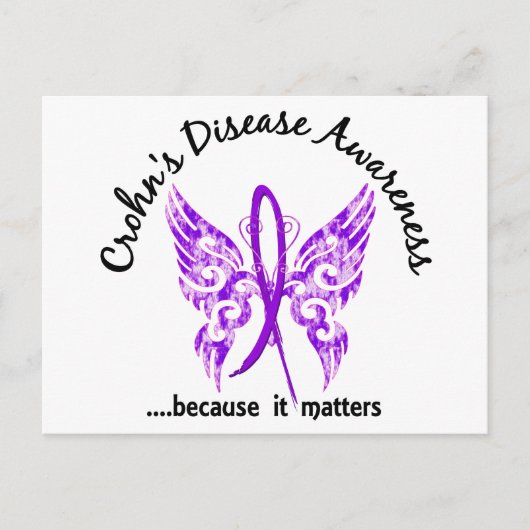Grunge Tattoo Butterfly 6.1 Morbus Crohn Postkarte (Vorderseite)