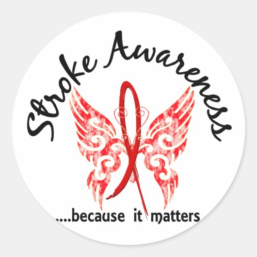 Grunge Tattoo Butterfly 6.1 Stroke Runder Aufkleber (Vorderseite)