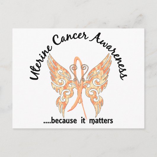 Grunge Tattoo Butterfly 6.1 Uteruskrebs Postkarte (Vorderseite)