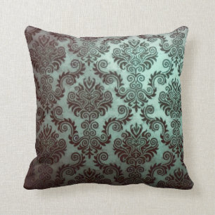 Grunge Teal Damast Kissen