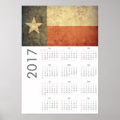 Grunge Texas Flag Kalender 2017 Poster (Vorne)