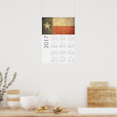 Grunge Texas Flag Kalender 2017 Poster (Küche)