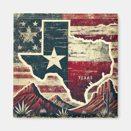 Grunge Texas Magnet