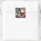 Grunge Texas Quadratischer Aufkleber (Tasche)