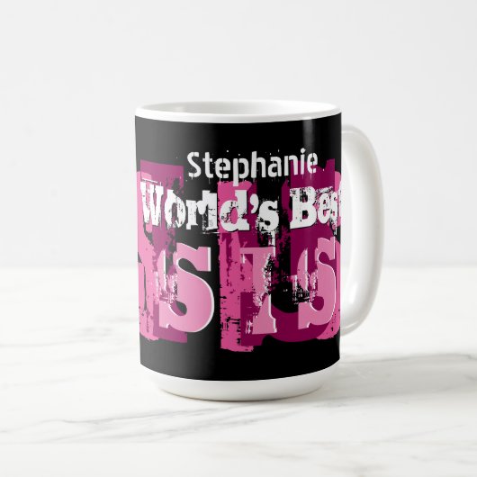 Grunge-Text-individueller Name A04 der Welt bester Kaffeetasse (VorderseiteRechts)