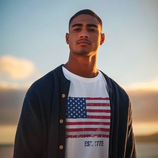 Grunge Text und amerikanische Flagge T-Shirt