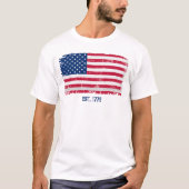 Grunge Text und amerikanische Flagge T-Shirt (Vorderseite)