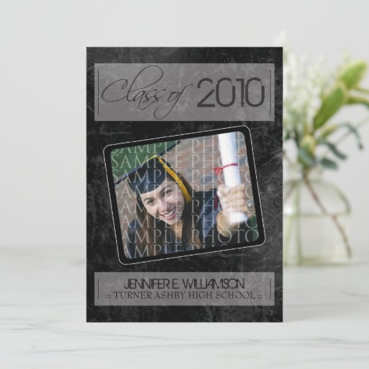 Grunge Texture Abschluss Ankündigung (schwarz) (Stehend Vorderseite)