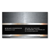 Grunge Texture | Black Mesh Silver Metallic Trim Magnetische Visitenkarte (Vorderseite)