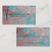 Grunge Texture Paint | Salon Shears Terminkarte (Vorne/Hinten)