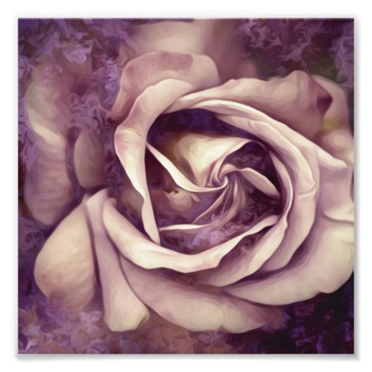 Grunge Texture Painted Rose Foto Print (Vorne)