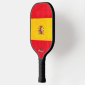 Grunge texture Spanish flag monogram name Pickleball Schläger (Links)
