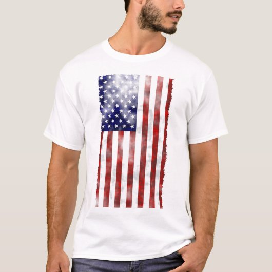 Grunge Textured American Flag Patriotic T-Shirt (Vorderseite)