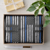 Grunge Thin Blue Line Polizeibeamter - Zurückstell Seidenpapier (Geschenk)
