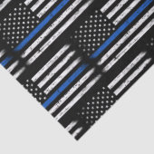 Grunge Thin Blue Line Polizeibeamter - Zurückstell Seidenpapier (Detail)