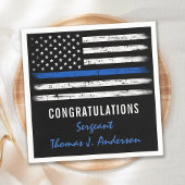 Grunge Thin Blue Line Polizeibeamter - Zurückstell Serviette