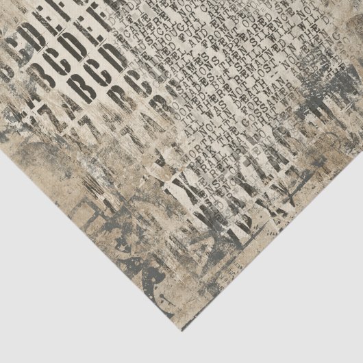 Grunge Tissue Paper with Letters and Numbers Seidenpapier (Ausschnitt)