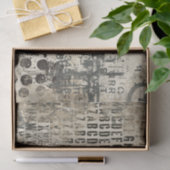 Grunge Tissue Paper with Letters and Numbers Seidenpapier (Geschenk)