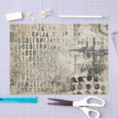 Grunge Tissue Paper with Letters and Numbers Seidenpapier (Handwerk)