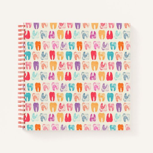 Grunge Tooth Pattern Notizblock (Vorderseite)