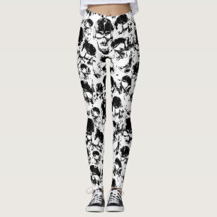Grunge-Totenkopf-Muster Leggings