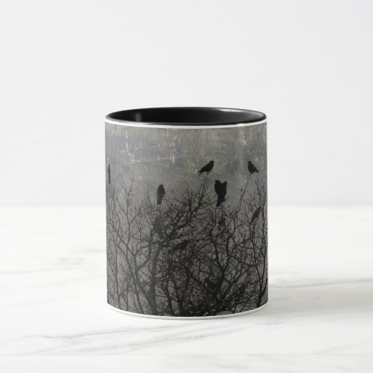 Grunge Tree Crows Tasse (Zentrum)