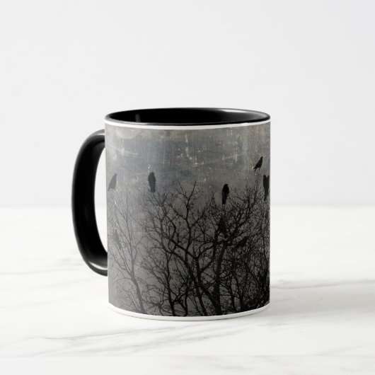Grunge Tree Crows Tasse (Vorderseite Links)