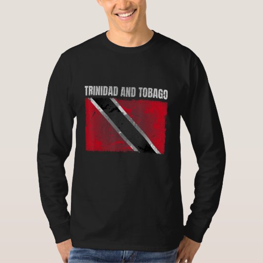 Grunge Trinidad und Tobago Flag Print Trinidadian T-Shirt (Vorderseite)
