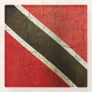 Grunge Trinidad und Tobago Flagge Glasuntersetzer