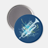 Grunge Trumpet Magnet (Vorderseite/Rückseite)